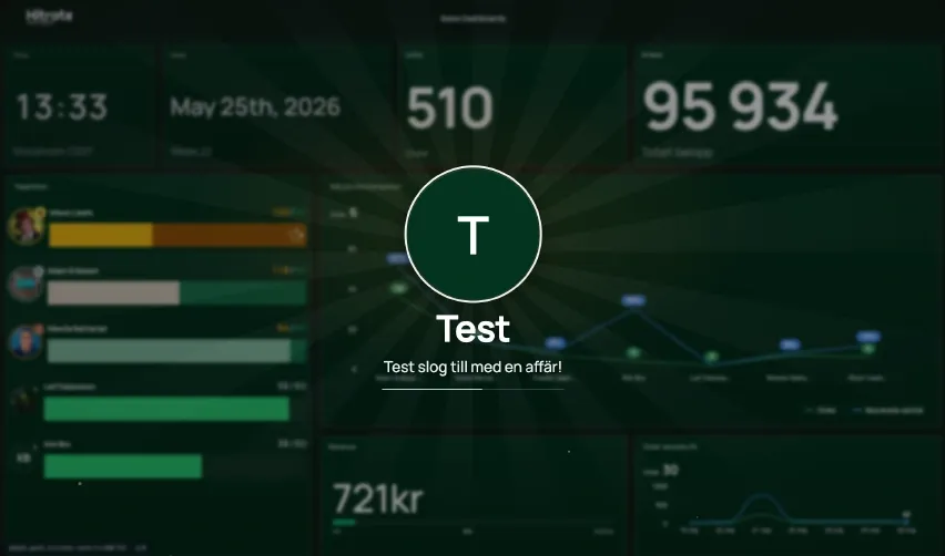 Salesboards firande-overlay med den stängande säljarens namn och ett meddelande ovanpå live-dashboarden i samma sekund som ordern landar